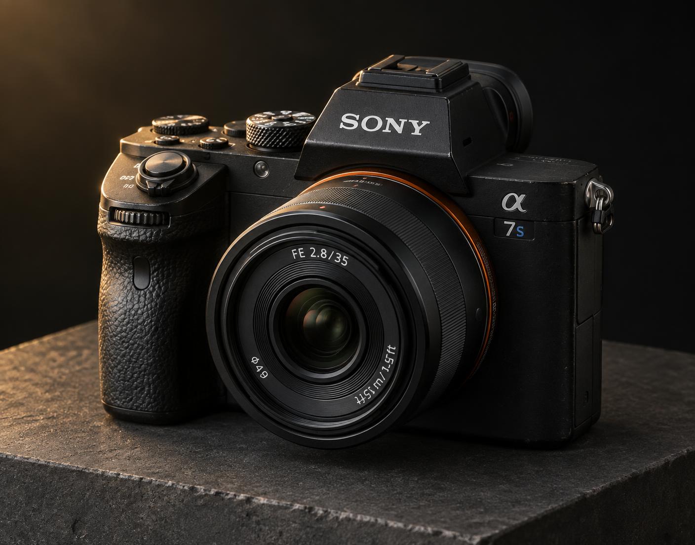 Illustrative photograph of a Sony Alpha a7S II camera