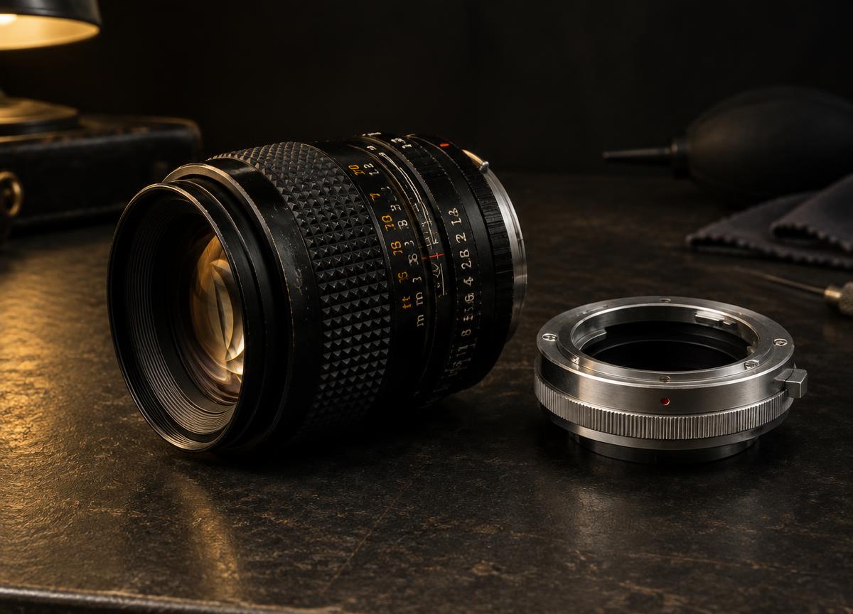 Manual prime lens demo product photograph